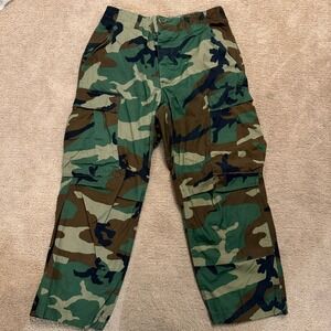 USGI Size Small Regular BDU Ripstop Pants Lightweight Hot Weather Woodland Camo